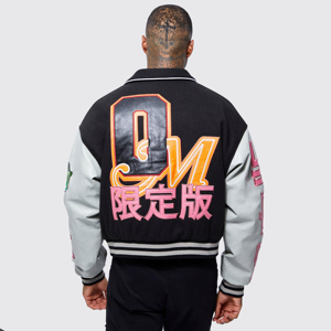 2026 New Arrived Plus Size Coated <b>Long</b> Streetwear College Letterman Varsity <b>Jacket</b> for <b>Men</b> Hip Hop Style - Product Image 2
