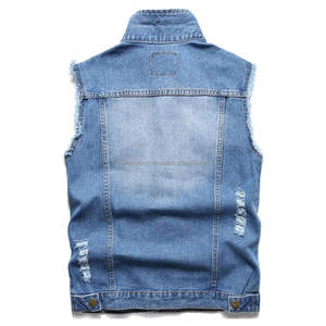 Nuevas llegadas Chaleco de mezclilla Personalizado Nuevo estilo Transpirable y ajustable Hombres Precio de venta al por mayor Chaleco de mezclilla para la venta - Product Image 2