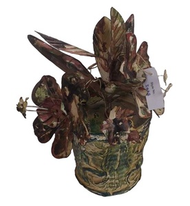 Pot de fleurs décoratif en fer forgé moderne fait main avec des feuilles roses, collections AB, décoration murale pour l'extérieur, la maison et le jardin - Product Image 3