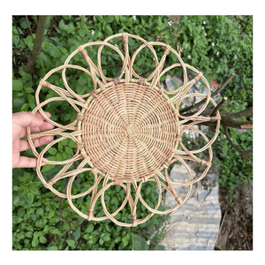 Vietnam Natural Rattan Flower Decoration | Handmade Woven Charger <b>Plate</b> Table <b>Mat</b> & Wall Decor - Product Image 1
