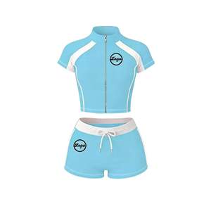 2026 Women's Summer Color-blocked Short-sleeve Shirt and Shorts <b>Set</b> Women's Clothing - Product Image 2