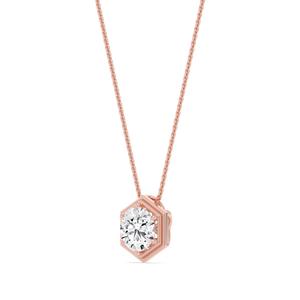 Pendentif en or rose 10K avec diamant cultivé en laboratoire, 2,00 CTW, pierres rondes taille brillant, bijoux fins, collier cadeau - Product Image 3