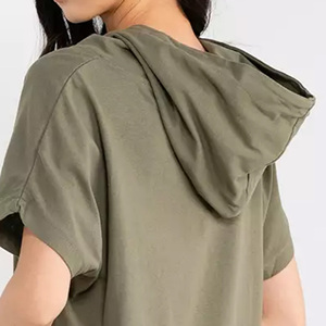 Women's <b>Olive</b> <b>Green</b> Crop Top Short Sleeve Knitted Casual Logo <b>T</b>-<b>Shirt</b> 100% Organic Cotton Eco-Friendly Regular Fit Summer Style - Product Image 3