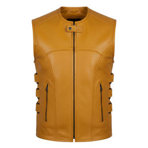 Gilet de moto en cuir personnalisé, couleur sur mesure, gilet de motard en cuir - Product Image 1