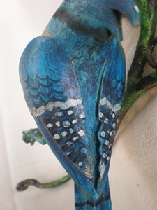 Crochet en fer peint en bleu pour oiseaux - Product Image 2