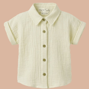 Conjunto de Muselina Orgánica Cot & Candy Jhabla, Brisa de Verano, Ropa para Bebés, 2 Piezas: Camisa Holgada con Pantalones Cortos, 0-3 Meses - Product Image 2