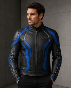 Veste en cuir pour homme, certifiée CE, respirante, perforée, en cuir véritable, avec logo personnalisé, protection renforcée - Product Image 3