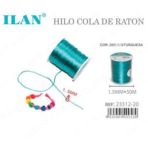 Filo per braccialetti e gioielli ILAN Hilo Cola De Raton 1,5 mm x 50 m, colore turchese - Product Image 3