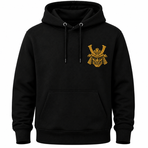 Sweat à capuche brodé de haute qualité pour homme, logo samouraï personnalisé, coton épais GSM, unisexe, coupe oversize, impression en relief - Product Image 1