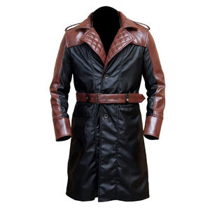 Veste en cuir véritable pour homme, sur mesure, longue, chaude, pour l'hiver, vente en gros - Product Image 1