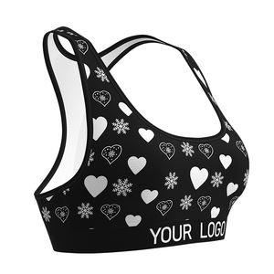 Soutien-gorge de sport sans couture ajustable pour femme, couleur unie, motif floral, séchage rapide, antichoc, pour yoga et gym, vente en gros - Product Image 1