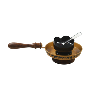 Zikra Handicraft Luxury Metal <b>Incense</b> Burner Sandalwood Handle Tongs Durable Eco-Friendly Elegant Bakhoor Oud Charcoal Holder - Product Image 3