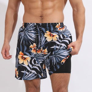 Shorts de Baño para Hombre, Ecológicos, Color Azul Claro, de Secado Rápido, Cintura Alta, con Estampado de Tiburón Rosa, Cintura Elástica, Casuales - Product Image 4