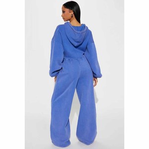 Custom <b>Women's</b> Eco-Friendly Quick Dry Plus Size Winter Casual Cotton Hooded Two-Piece Zipper Fly Hoodie & Shorts Workout <b>Set</b> - Product Image 2