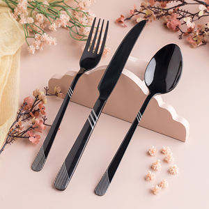 Ensemble de couverts de luxe en acier inoxydable noir PAK ENTERPRISES avec un design moderne et élégant, ustensiles de table haut de gamme pour hôtels et restaurants - Product Image 4