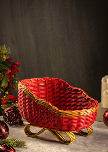 Cesta de mimbre natural tejida a mano, decoración navideña de ratán, artesanía para guardar objetos, decoración festiva - Product Image 3