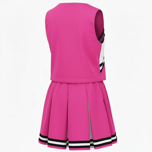 Ensemble d'uniformes de cheerleading sur mesure de haute qualité, 100% polyester respirant, impression par sublimation, service OEM, pour femmes. - Product Image 4