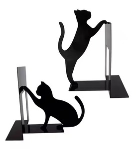 Vintage Metal Bookends Strong <b>Book</b> Holder Non Slip <b>Book</b> Stopper Office Desk Shelf Organizer Home Decor - Product Image 1