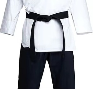 Uniforme de Taekwondo para Hombre, Top Blanco y Pantalones Negros, 100% Algodón, Transpirable, Corte Regular, Ropa de Artes Marciales para Adultos, Venta Caliente - Product Image 6