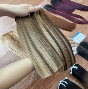 Precio de fábrica, trama de cabello humano crudo vietnamita recto de hueso, Color caliente, gran stock súper sedoso - Product Image 2