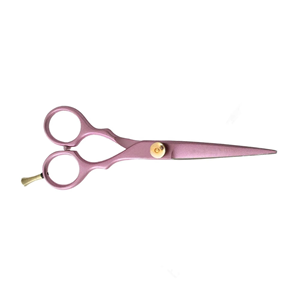 Right Hand Use Sharp Stainless Steel Barber Scissors with <b>Rubber</b> Handle for Baby Pink Hair Cutting and Dressing - Product Image 4