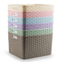 Cesta de Almacenamiento Apilable de Plástico Colorida CESTA RATTAN N6 28.6L
