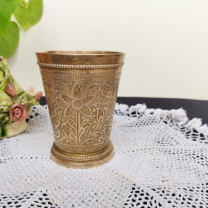 Traditional Brass Drinking Glass with Handmade Engraving Vintage Style Tumbler Cup <b>for</b> Home <b>Kitchen</b> <b>Decor</b> Gift <b>Item</b> Hotel <b>Decor</b> - Product Image 1