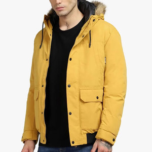 Veste parka en nylon de qualité supérieure pour homme, logo personnalisé imprimé, couleur unie, longue, style streetwear pour l'hiver, avec col montant - Product Image 2