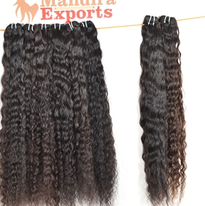 Extensions de cheveux humains vierges bruts indiens bouclés et crépus, 100 % non traités, en trame, vente en gros - Product Image 6