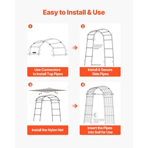 Elegante Soporte Metálico en Forma de U para Pepinos, Arco para Plantas Trepadoras en Macizos Elevados y Jardines Exteriores para Guisantes - Product Image 6