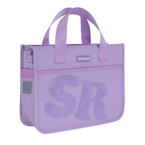 Sac fourre-tout décontracté en nylon violet personnalisable, grande capacité, pour étudiants, idéal pour l'école - Product Image 1