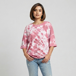 Camiseta Oversize de Mujer con Lavado Ácido, Estilo Vintage, Algodón Lavado, Casual, Streetwear, Ajuste Holgado Personalizado, Camisetas para Dama - Product Image 5