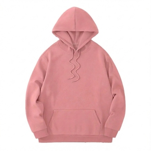 Sudadera con Capucha Rosa Personalizada para Hombre, Corte Holgado, Cuello Redondo, Poliéster/Rayón 300g, Ropa Urbana de Otoño - Product Image 1