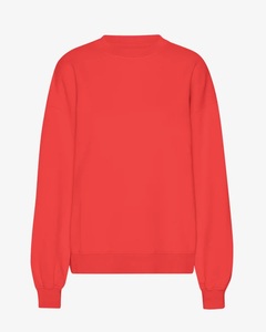 Camiseta de Manga Larga para Mujer, Cuello Redondo, 100% Algodón, Color Rojo Mandarina, Ecológica, Suave, Anti-Pilling, Corte Regular - Product Image 1