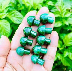 Sculpture de champignon en malachite naturelle verte rayée, cristal de guérison pour Reiki, Feng Shui, décoration, vente en gros - Product Image 3