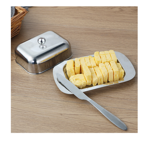 Shiny Polished Finishing Stainless Steel Butter Box With <b>Lid</b> For Dinner Table Top <b>Decorative</b> Rectangular Steel Box - Product Image 1