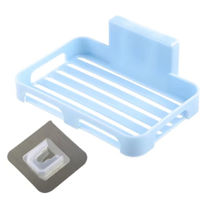 Support mural simple couche pour savon, égouttoir mural sans perçage, boîte à savon creuse, égouttoir de rangement pour salle de bain domestique, nouveau design - Product Image 4