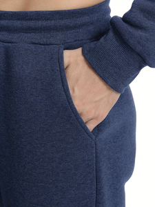 Men's Solid Terry Winter 300g Tracksuit 2-Piece Pullover Hoodie Sweatsuit Set Casual Jogging Athletic Drawstring 100% Cotton - Product Image 5
