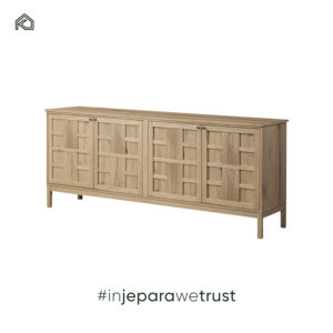 Aparador Moderno de Lujo para Dormitorio y Cocina, Mueble de Esquina para Sala de Estar, Gabinete de Almacenamiento de Madera de Teca con Doble Puerta para Hotel y Hogar - Prabu - Product Image 2
