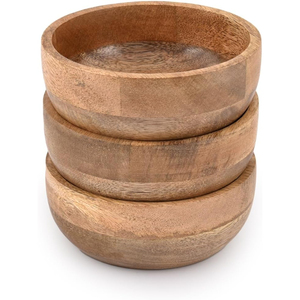 Tazón Redondo de Madera de Mango de Diseño Clásico, Vajilla Ecológica, Tazón de Madera para Sopa y Ensalada para Uso en el Hogar y Restaurantes - Product Image 3