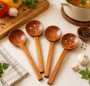 Cuchara de Madera de Coco Sostenible con Mango de Bambú, Utensilio de Cocina Ecológico para Exportación Profesional a Granel - Product Image 3