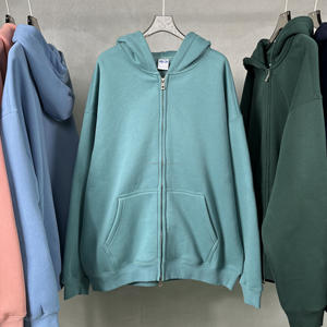 Sweat-shirts à capuche personnalisés pour hommes en coton et polyester, lourds, surdimensionnés, streetwear, broderie, sweat-shirts à capuche pour hommes - Product Image 2