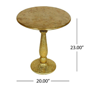 Traditional Brass <b>Side</b> <b>Table</b> With Antique Finish <b>Round</b> Top Living Room Furniture Decorative Metal Frame Handmade <b>Side</b> <b>Tables</b> - Product Image 4