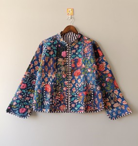 เสื้อแจ็คเก็ตผ้าฝ้ายเย็บมือสำหรับผู้หญิง - Product Image 2