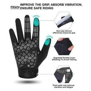 <b>Full</b> Finger Racing Gloves With <b>Skeleton</b> Print Touchscreen Compatible Breathable Nylon Outdoor Cycling Unisex - Product Image 2
