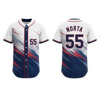 Maillot de baseball vintage à rayures fines, manches courtes, imprimé, en maille respirante, polyester, uniforme pour ligues de baseball amateur