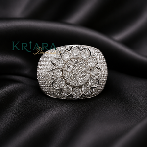 Bague de luxe pour homme en argent 925 plaqué or blanc avec diamant de laboratoire taille brillant rond couleur D, bijoux de mariage - Product Image 3