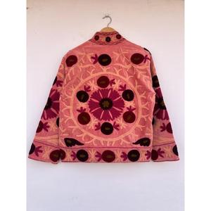Stylish Velvet Suzani Embroidered Cotton Autumn/Winter Women's Floral Jacket Gift for Her <b>Duster</b> Chic Coat - Product Image 3