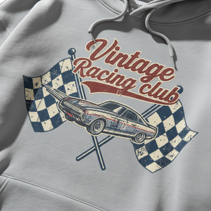 Sudadera con Capucha para Hombre, Diseño de Texto con Logotipo Personalizado del Club de Carreras Vintage, Hombros Caídos, Alta Calidad, Estilo Invernal - Product Image 2