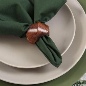 Anneau de serviette en bois rond, design moderne en bois naturel, accessoire de table durable, largeur 4,5 cm pour les dîners et les fêtes - Product Image 1